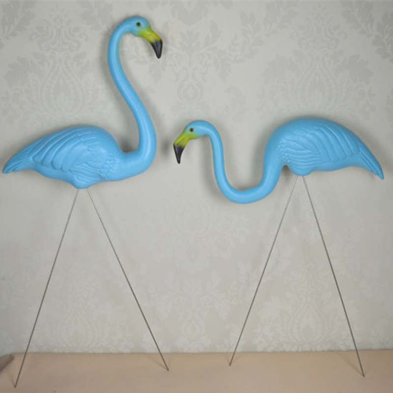 Simulering plast blå flamingo fugle havearbejde dyr dekorationer udendørs forsyninger
