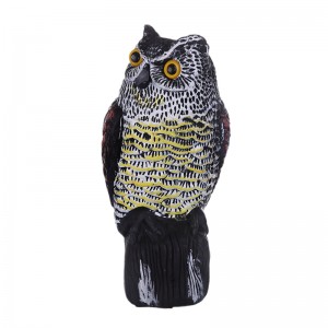Stor falsk Solar Power Plastic Owl Decoy Statue Garden Scarecrow Scarmer