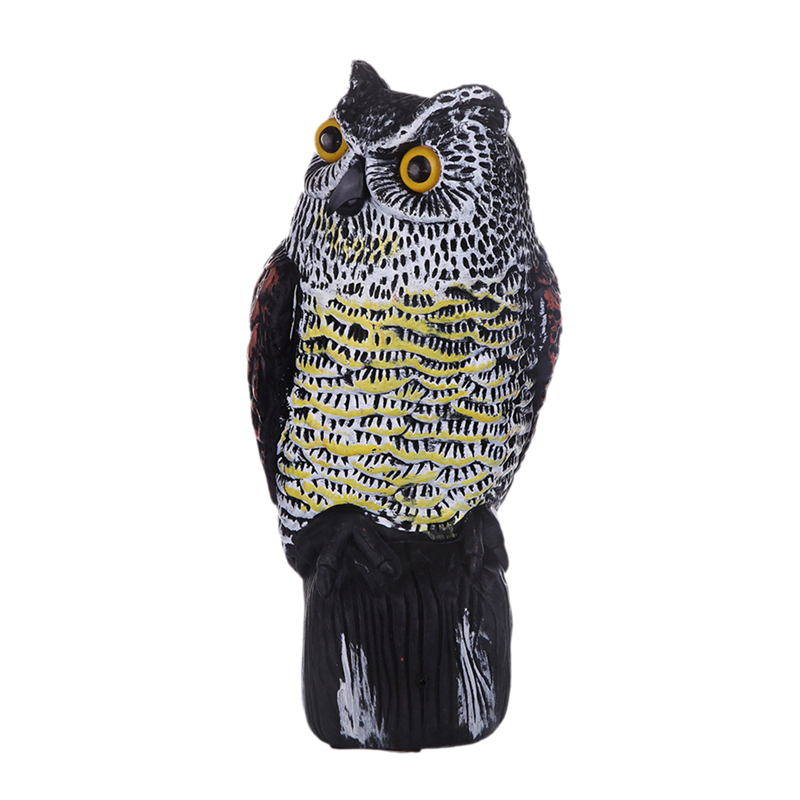 Stor falsk Solar Power Plastic Owl Decoy Statue Garden Scarecrow Scarmer